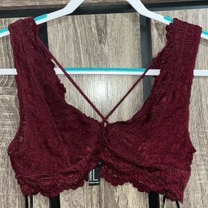 Forever 21 Maroon Lace Bralette  ~Sz Med~